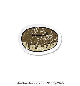 retro distressed sticker of a cartoon donut