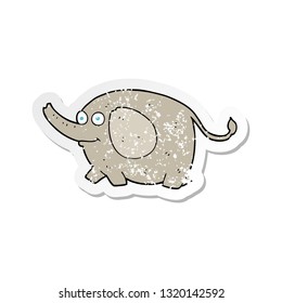 retro distressed sticker of a cartoon elephant