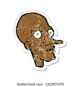 retro distressed sticker of a cartoon evil old man