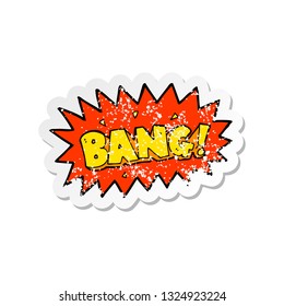 retro distressed sticker of a cartoon explosion