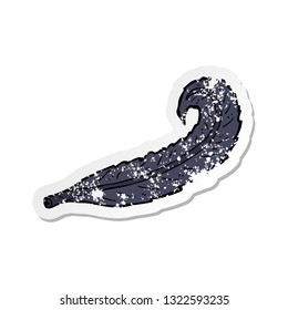retro distressed sticker of a cartoon feather
