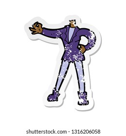retro distressed sticker of a cartoon female vampire body