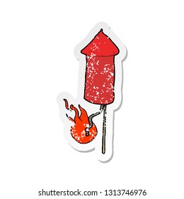 retro distressed sticker of a cartoon firework