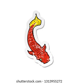 retro distressed sticker of a cartoon fish