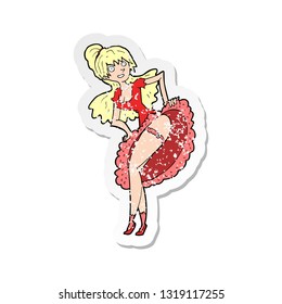 retro distressed sticker of a cartoon flamenco dancer