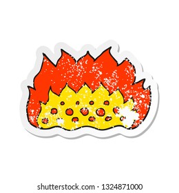 retro distressed sticker of a cartoon flames