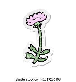 retro distressed sticker of a cartoon flower