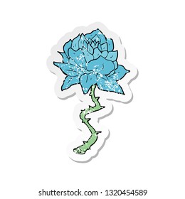 retro distressed sticker of a cartoon flower