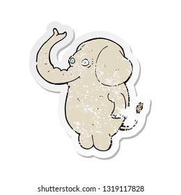 retro distressed sticker of a cartoon funny elephant