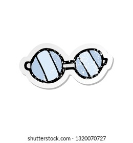 retro distressed sticker of a cartoon glasses
