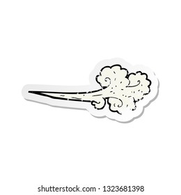 retro distressed sticker of a cartoon gust of wind