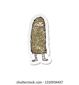 retro distressed sticker of a cartoon hairy monster man