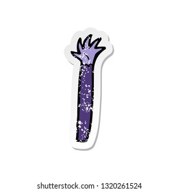 retro distressed sticker of a cartoon halloween vampire arm