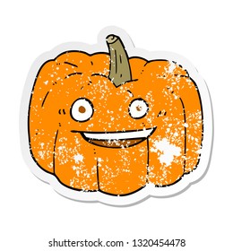 retro distressed sticker of a cartoon halloween pumpkin