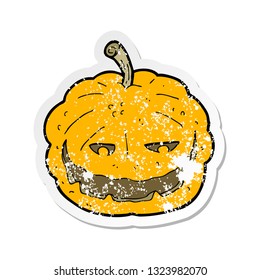 retro distressed sticker of a cartoon halloween pumpkin