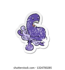 retro distressed sticker of a cartoon halloween ghost in bottle