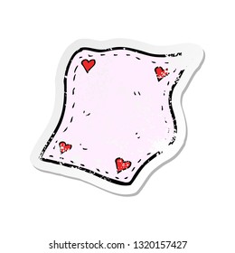 retro distressed sticker of a cartoon handkerchief