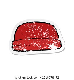 retro distressed sticker of a cartoon hat