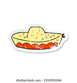 retro distressed sticker of a cartoon hat