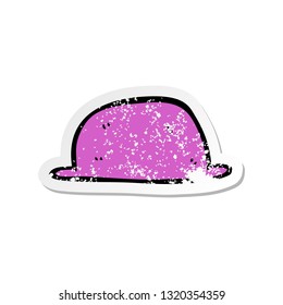 retro distressed sticker of a cartoon hat