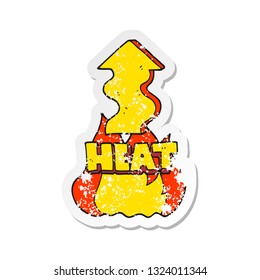 retro distressed sticker of a cartoon heat rising 