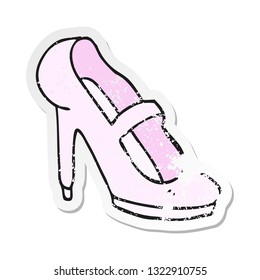 retro distressed sticker of a cartoon high heeled shoe