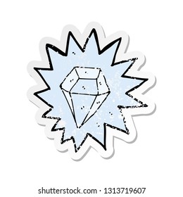 retro distressed sticker of a cartoon huge diamond