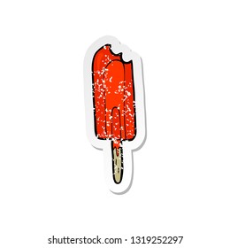 retro distressed sticker of a cartoon ice lolly