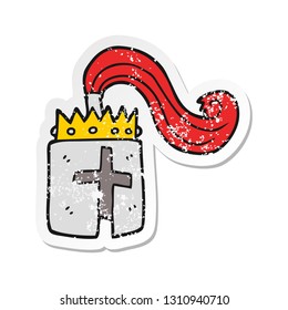 adesivo retro angustiado de um capacete de desenhos animados kings