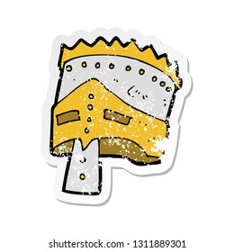 retro distressed sticker of a cartoon kings armor