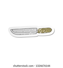 retro distressed sticker of a cartoon knife