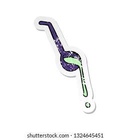 retro distressed sticker of a cartoon ladle
