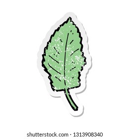 retro distressed sticker of a cartoon leaf symbol