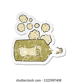 retro distressed sticker of a cartoon letter in bottle