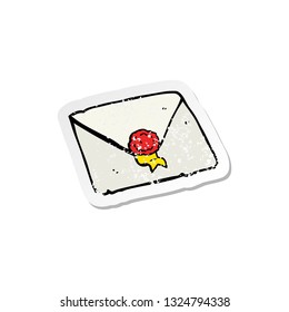 retro distressed sticker of a cartoon letter