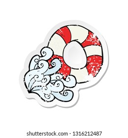 retro distressed sticker of a cartoon life ring