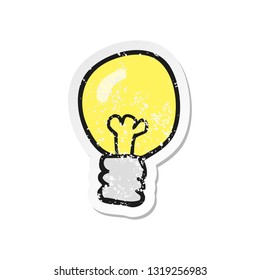 retro distressed sticker of a cartoon light bulb