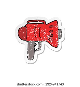 retro distressed sticker of a cartoon loud hailer