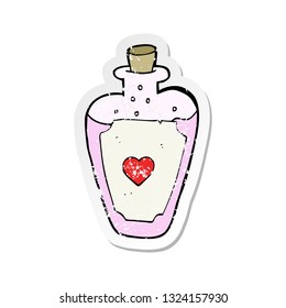 retro distressed sticker of a cartoon love potion