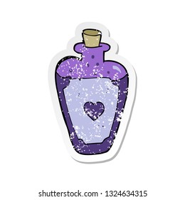 retro distressed sticker of a cartoon love potion