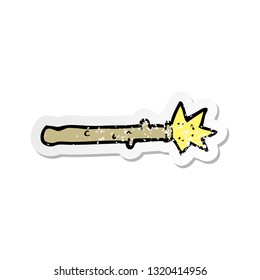 retro distressed sticker of a cartoon magic wand