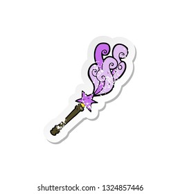 retro distressed sticker of a cartoon magic wand casting spell