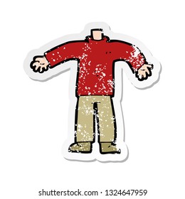 retro distressed sticker of a cartoon male body