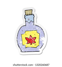 retro distressed sticker of a cartoon maple syrup