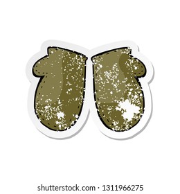 retro distressed sticker of a cartoon mittens