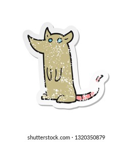 retro distressed sticker of a cartoon mouse
