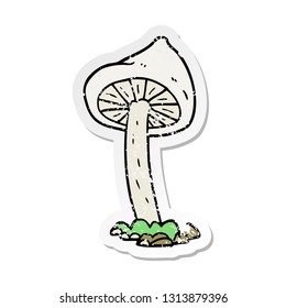 retro distressed sticker of a cartoon mushroom