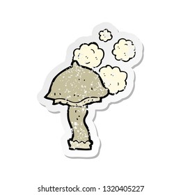 retro distressed sticker of a cartoon mushroom