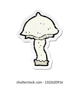 retro distressed sticker of a cartoon mushroom