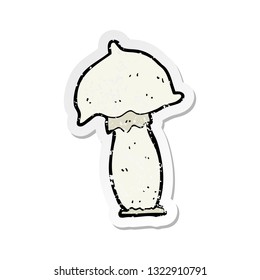 retro distressed sticker of a cartoon mushroom